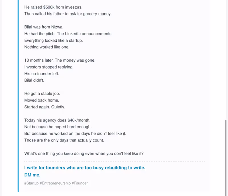 Cover image for LinkedIn Sample Post