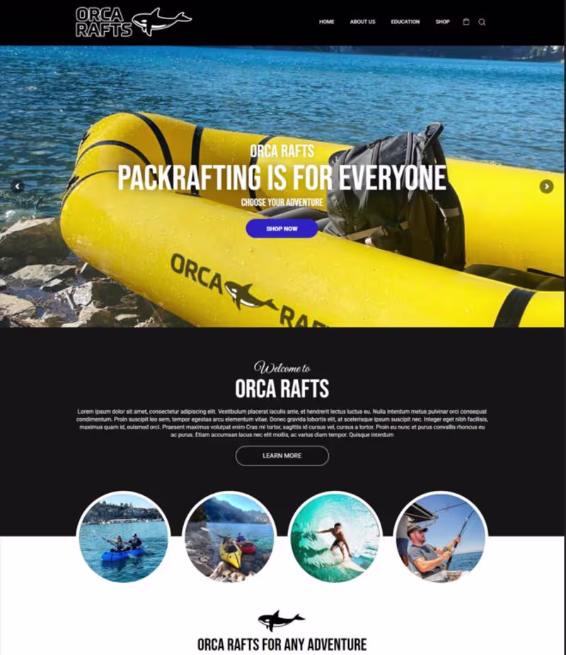 Cover image for Orca Rafts E-Commerce Website Design