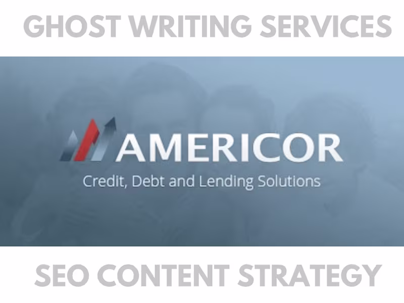 Cover image for Americor Ghost Writer + Content Creation 🤑👻