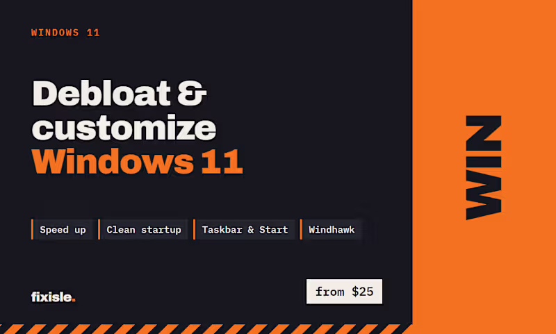 Cover image for Windows 11 cleanup, speed-up & custom setup