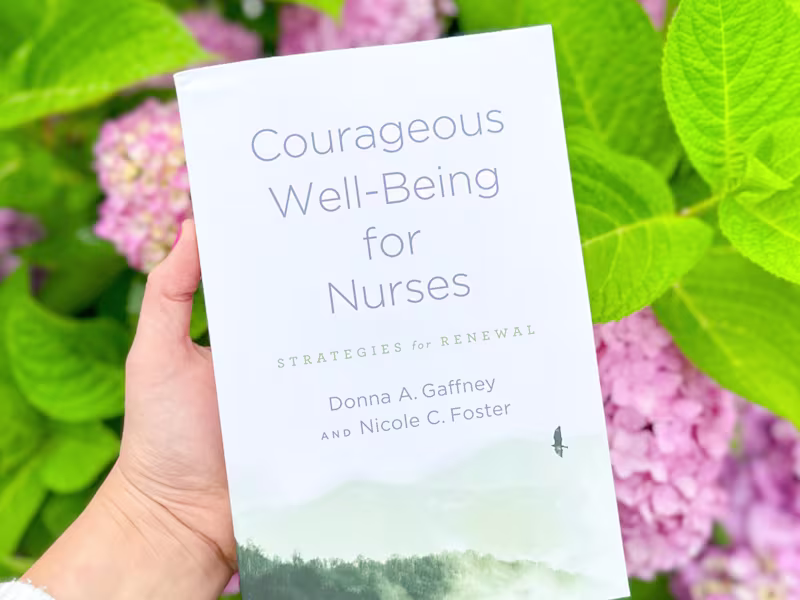Cover image for Writing and co-authoring "Courageous Well-Being for Nurses"