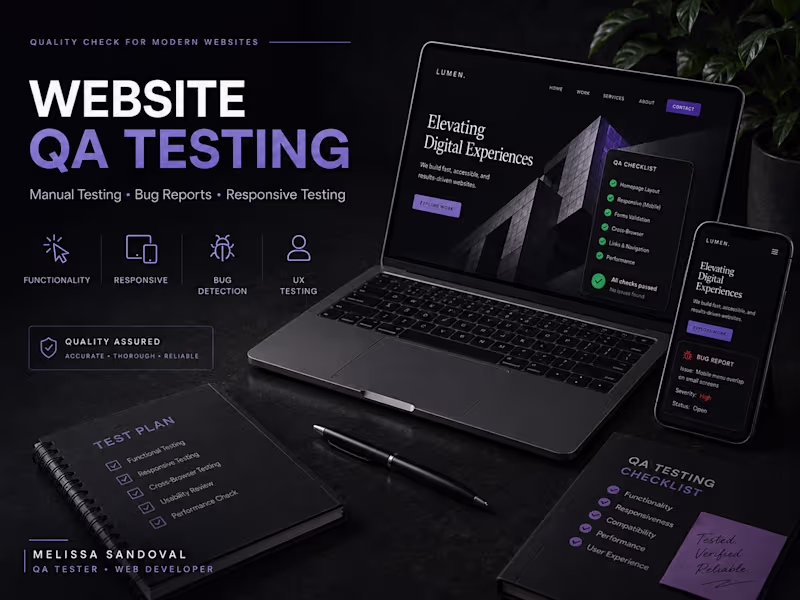 Cover image for Manual Website QA Testing & Bug Reporting