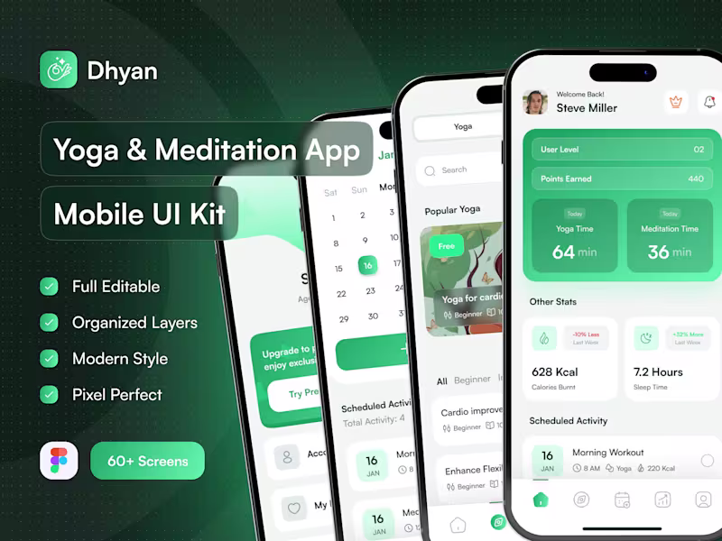 Cover image for Dhyan - Yoga & Meditation UI Kit