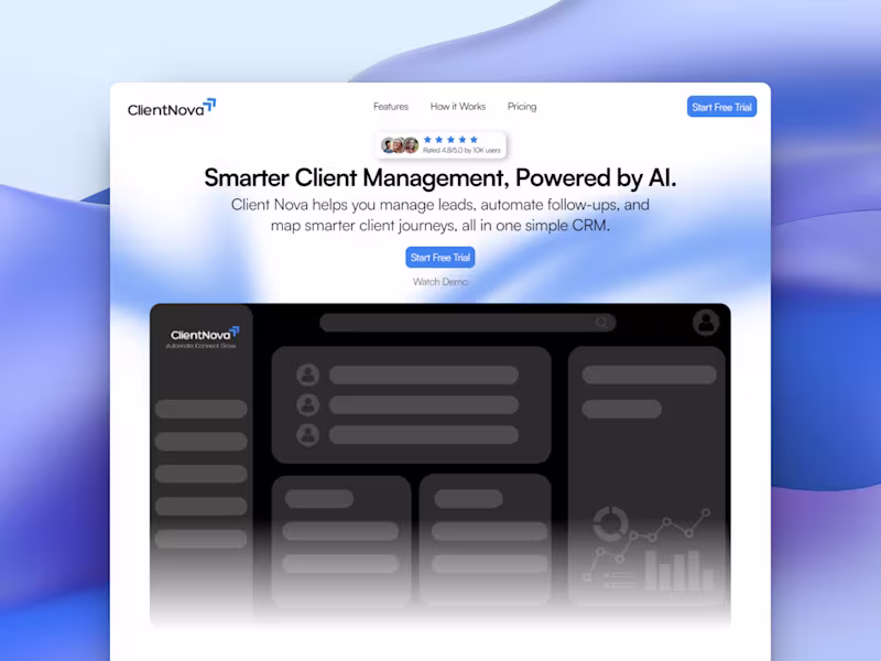 Cover image for Client Nova | SaaS Framer Template Design
