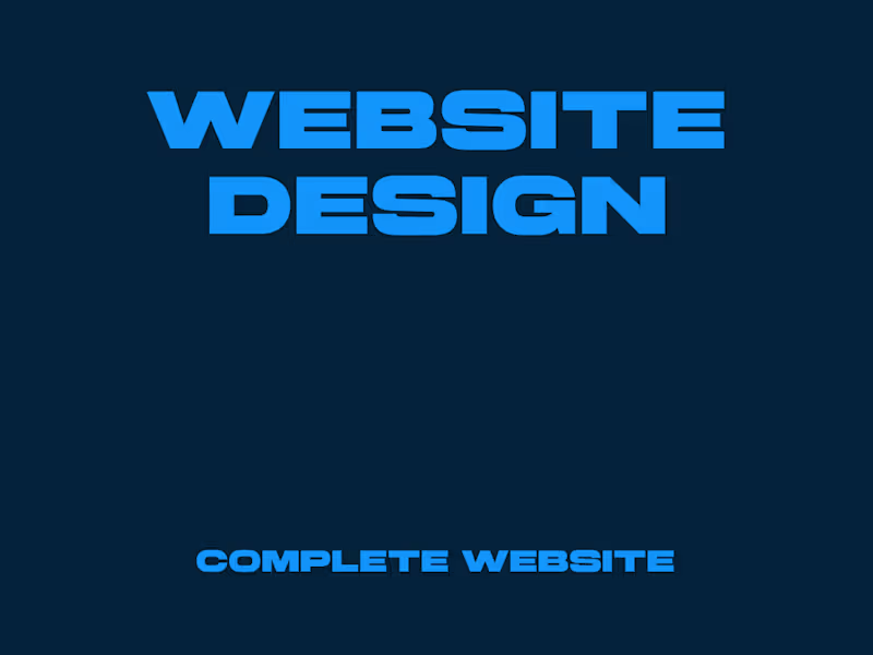 Cover image for Web Design | Complete Website 