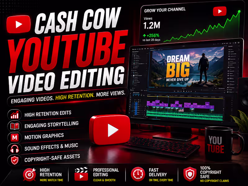 Cover image for Cash Cow YouTube Video Editing