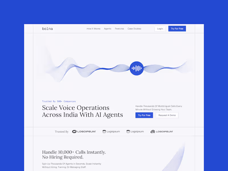 Cover image for Enterprise Voice AI Landing Page Design