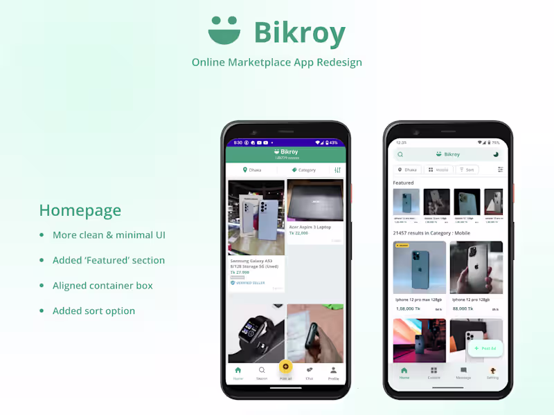 Cover image for Bikroy App Redesign