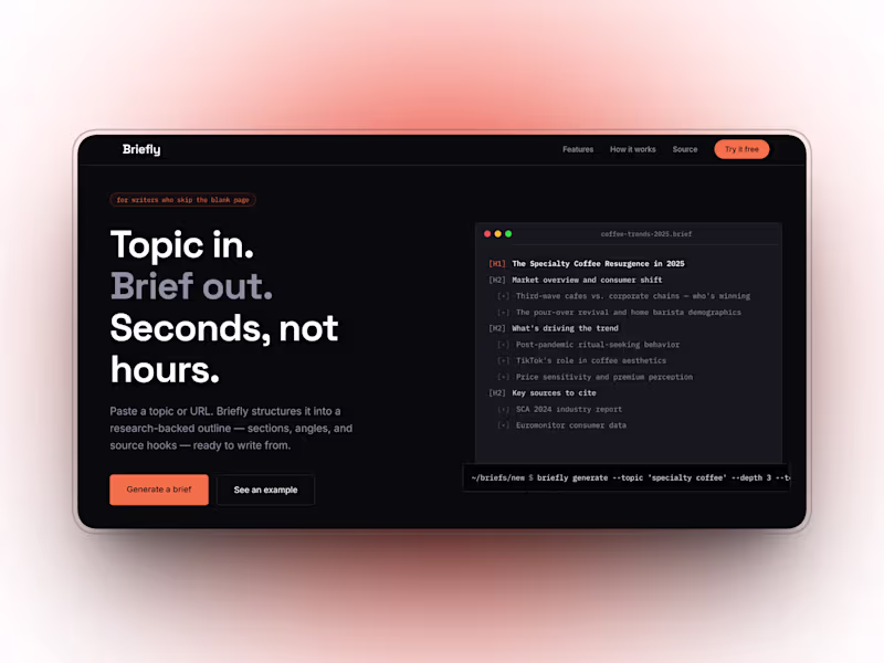 Cover image for Briefly — AI Content Brief Generator (React + Express + Groq)
