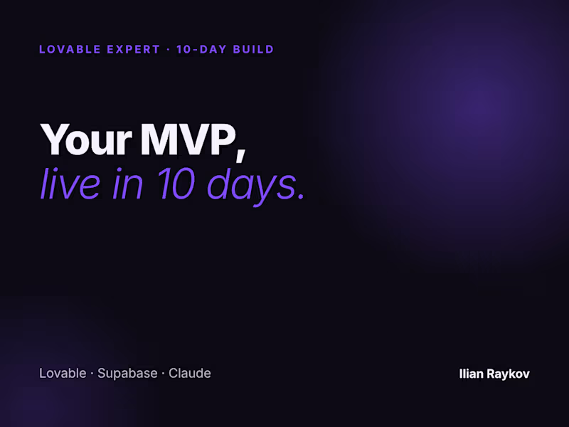 Cover image for Lovable MVP: idea to live product in 10 days
