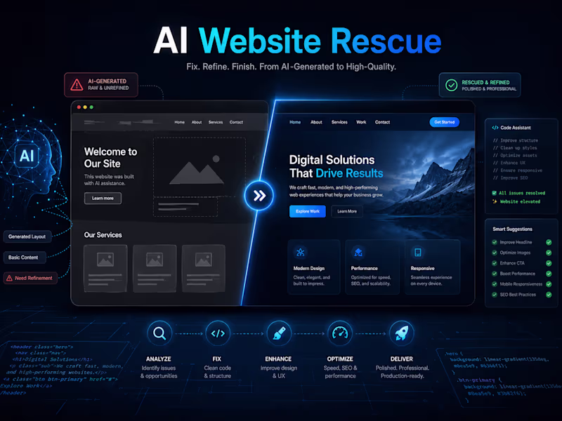 Cover image for Fix & Finish Your AI-Built Website