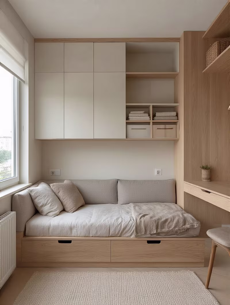 Cover image for Space Saving Wall Mounted Wardrobe/Shelf