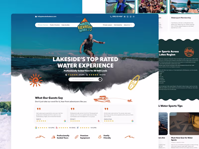 Cover image for Elevated Wake - Water Sport Landing Page Site