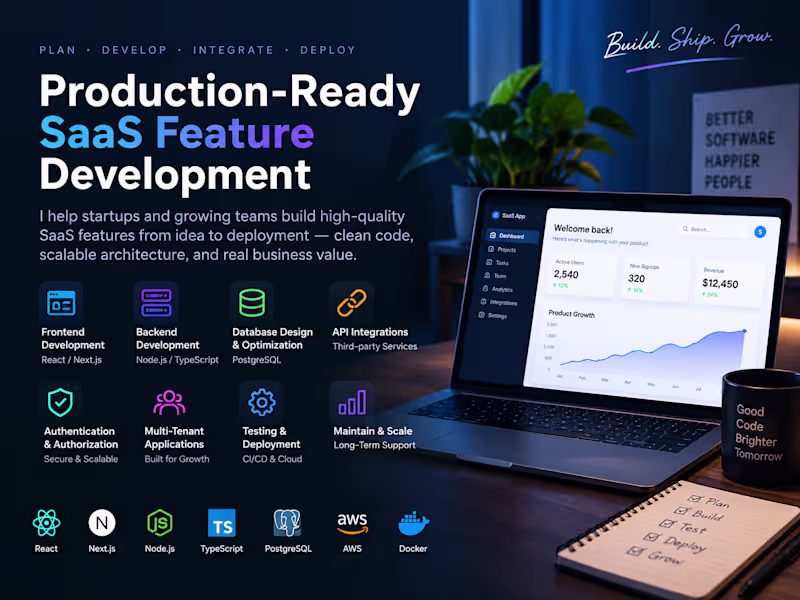 Cover image for Production-Ready SaaS Feature Development
