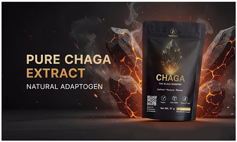 Cover image for Chaga Extract Product Advertisement Design
A