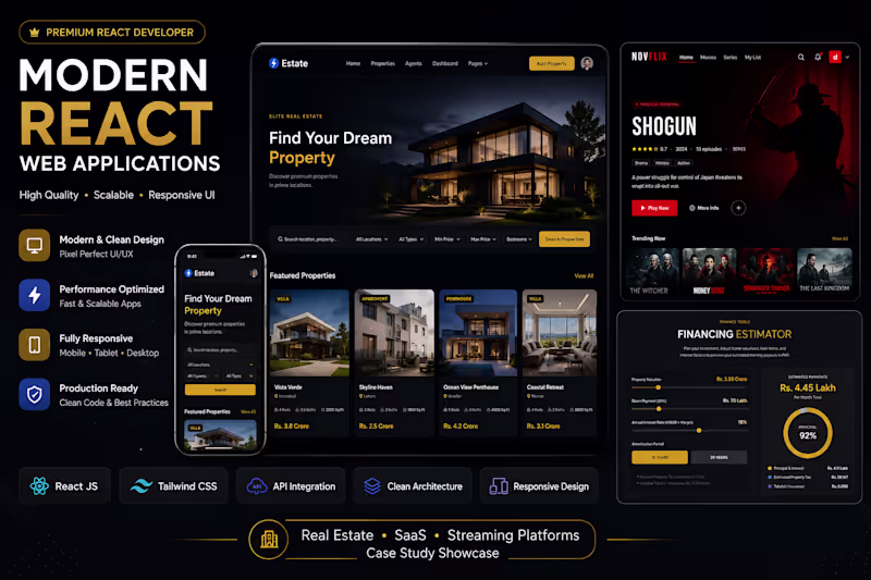 Cover image for Netflix-inspired streaming UI built
Real-Estate demo