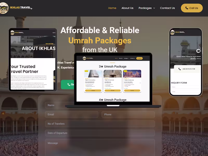 Cover image for 🌟 Website Redesign for Ikhlas Travel – Featuring Latest Umr...