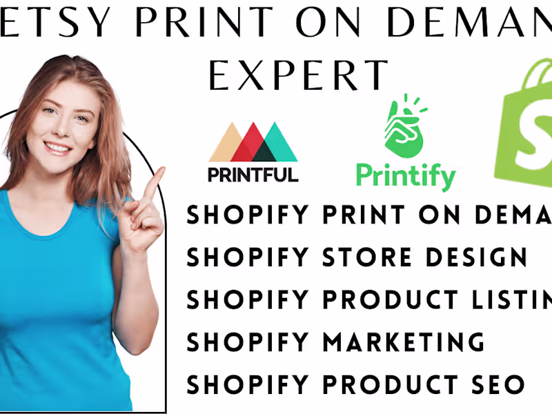 Cover image for I will setup etsy print on demand store shopify print on demand 