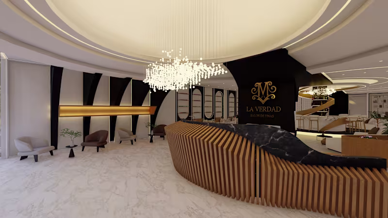 Cover image for Luxury Nail Salon Interior Design and 3D Visualization