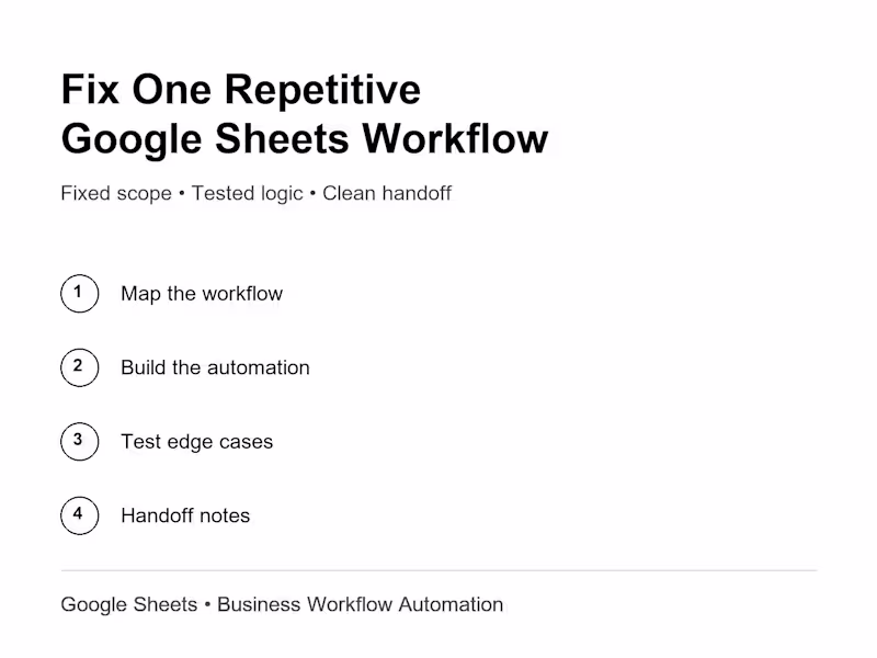 Cover image for I will diagnose and fix one Google Sheets issue