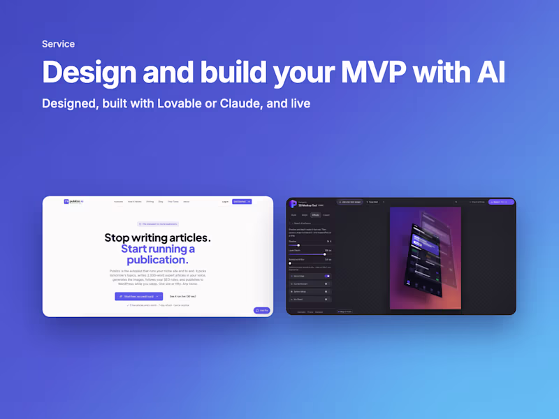 Cover image for Design and build your MVP with AI