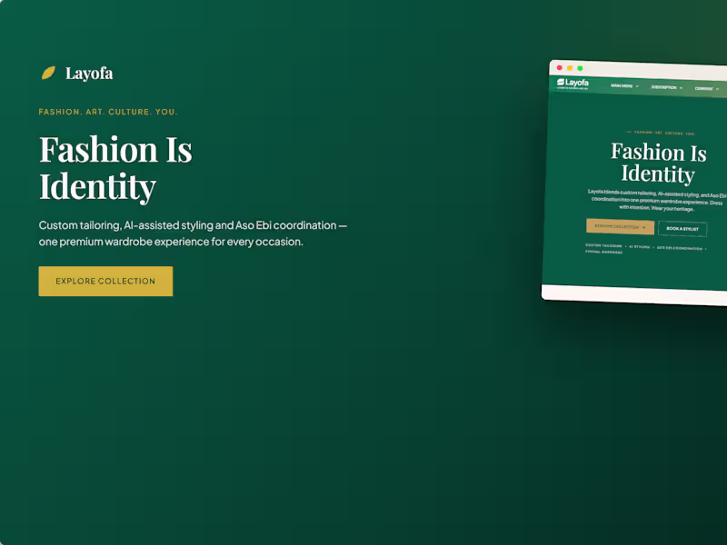 Cover image for Custom Tailoring, AI Styling & Aso Ebi Coordination (Web, MERN)