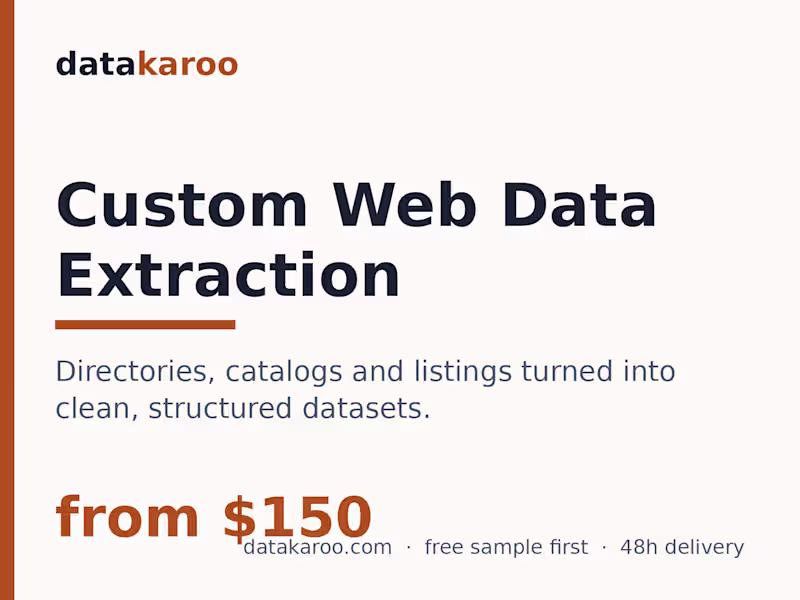 Cover image for Custom web data extraction (from $150)