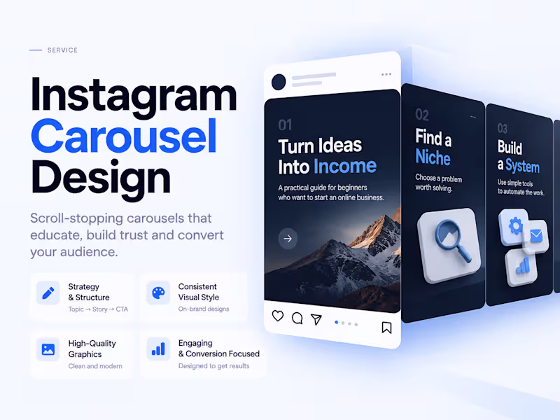 Cover image for Instagram Carousel Design | Custom Visuals & Consistent Brand
