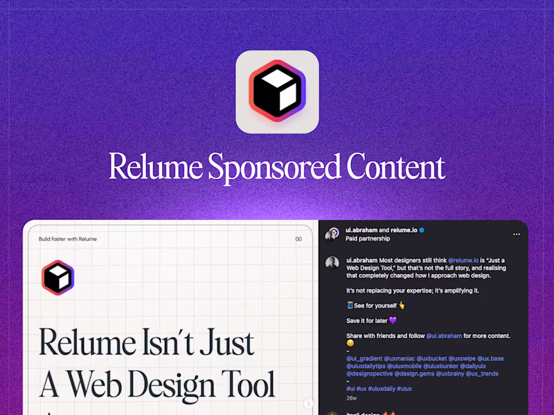 Cover image for Sponsored Instagram Content Collaboration with Relume
