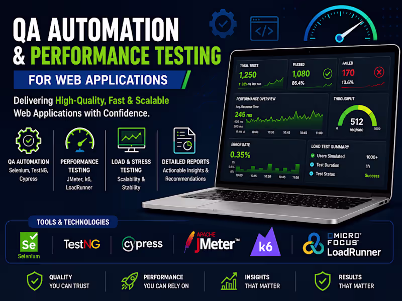 Cover image for QA Automation and Performance Testing for Web Applications