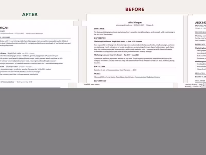 Cover image for Resume Rewrite — Before & After (Career Transition)