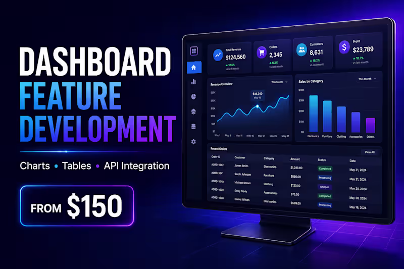 Cover image for I will build React and Next.js dashboard features