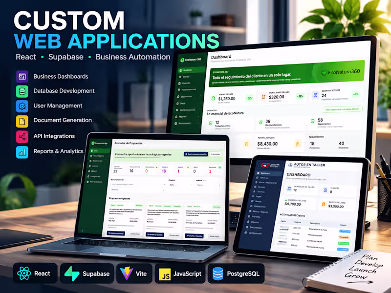 Cover image for Full-Stack Web App Development | React + Supabase