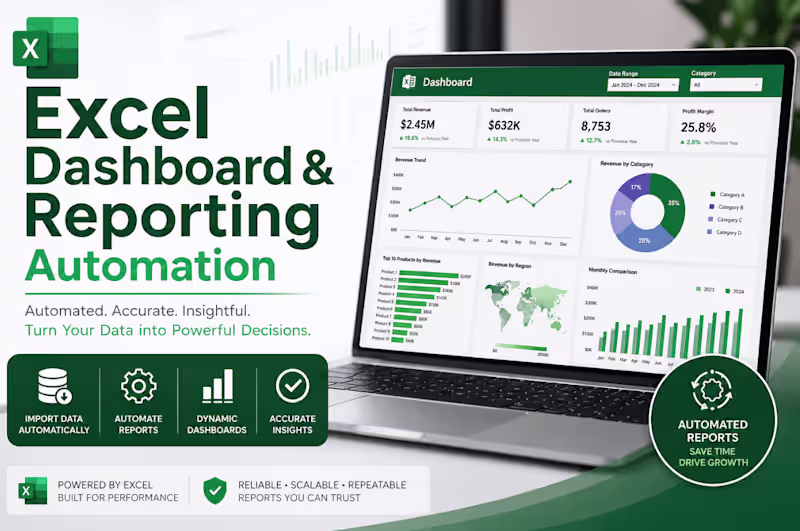Cover image for Excel Dashboard & Reporting Automation