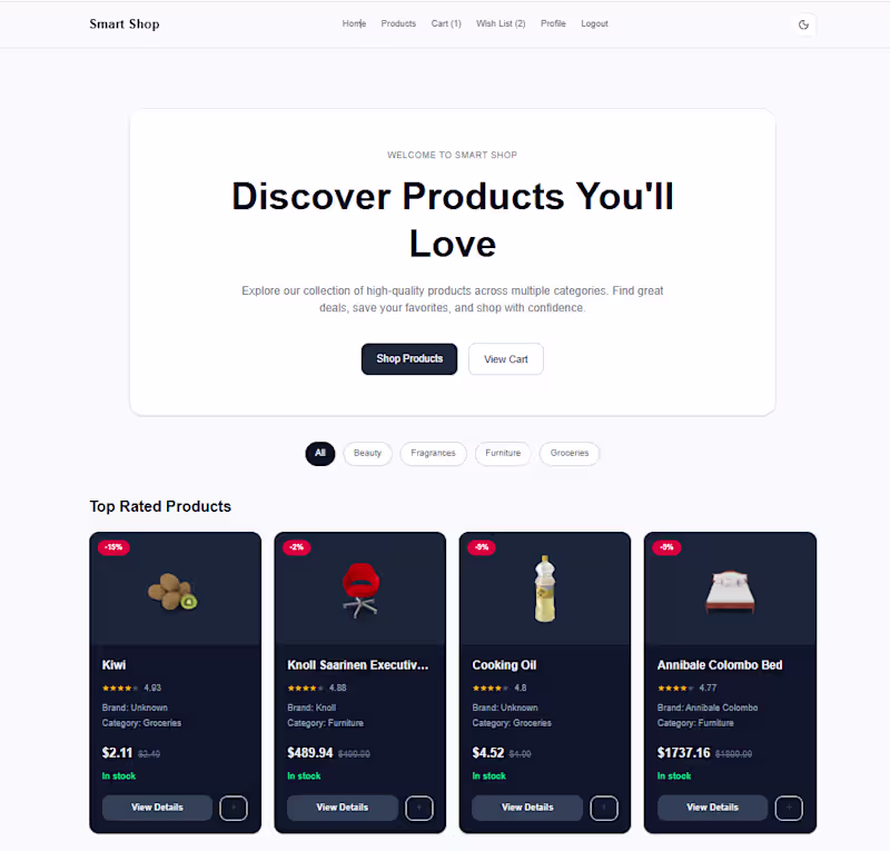 Cover image for Smart Shop – Full Stack E-commerce Platform