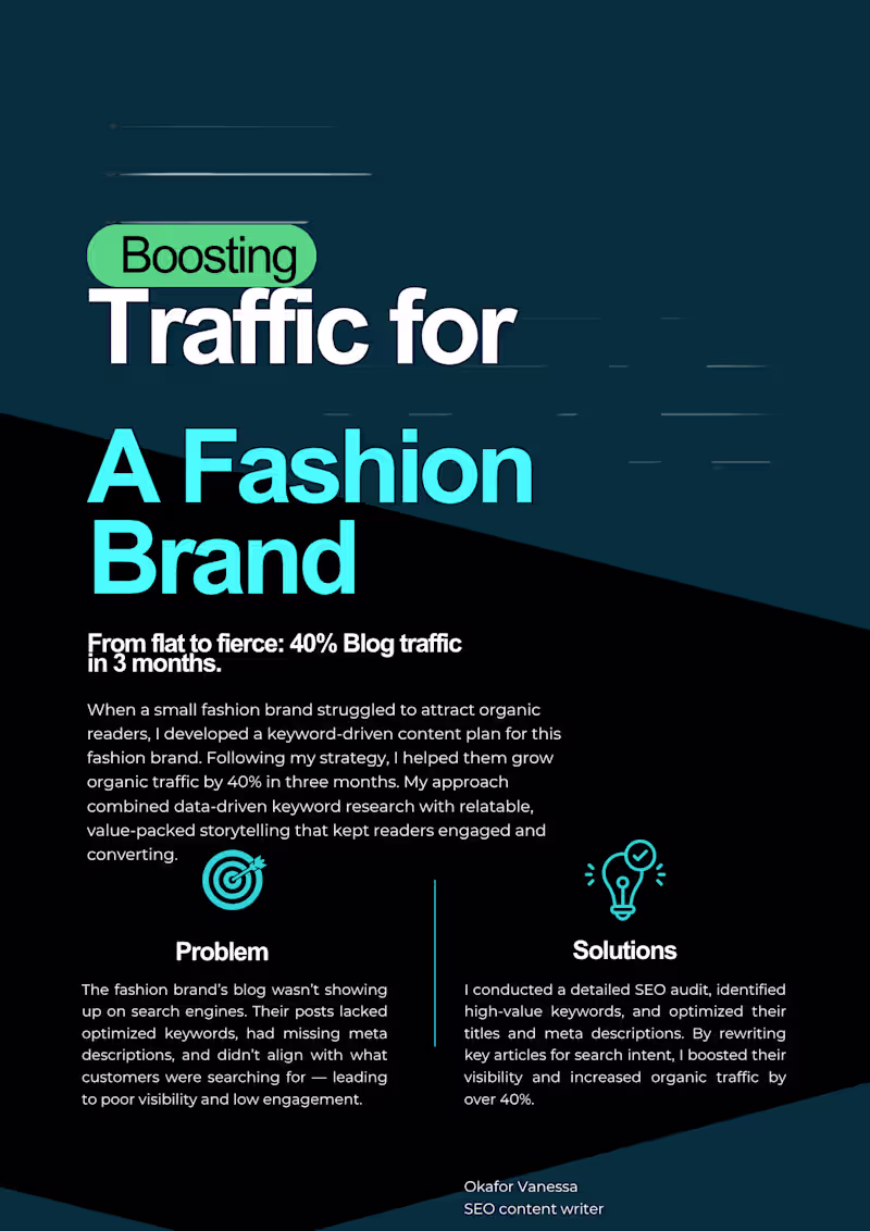 Cover image for Boosting Traffic For a Fashion Brand 