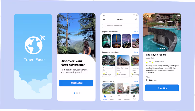 Cover image for Travel Ease – Travel Booking App