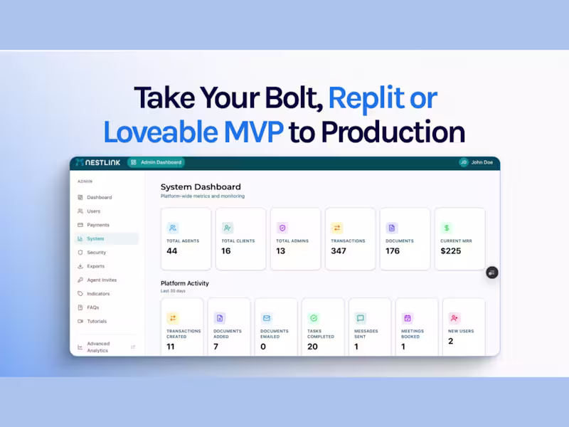 Cover image for Take your Bolt, Replit or Lovable MVP to production