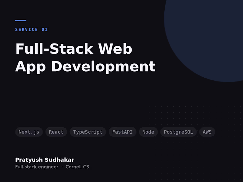 Cover image for Full-Stack Web Application Development (Next.js + Typ
