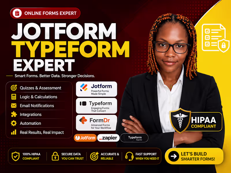 Cover image for I will design quiz, survey, using jotform, typeform and outgrow
