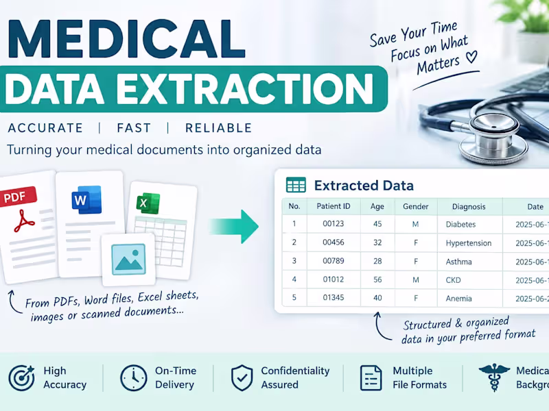 Cover image for Medical Research Data Extraction & Organization 