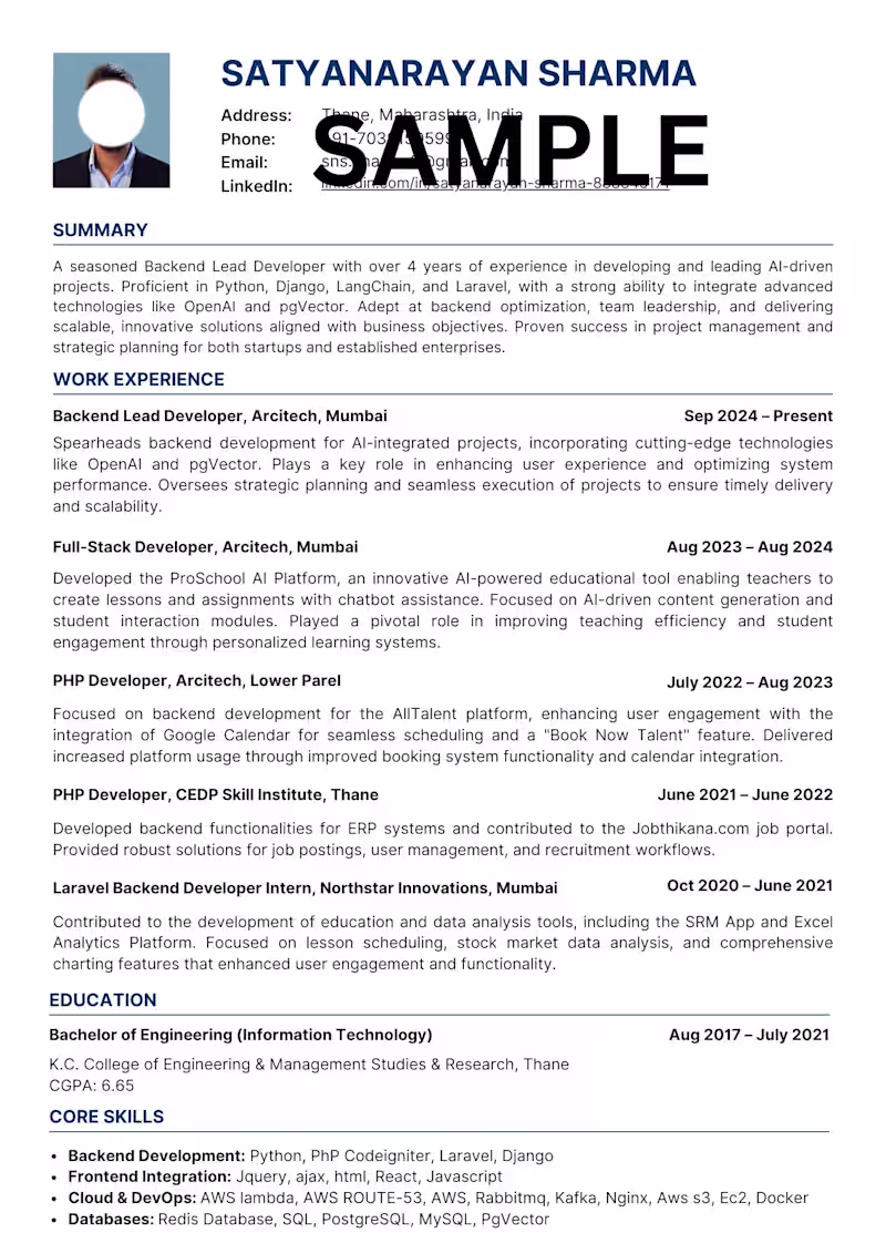 Cover image for Executive Resume Design
Premium, ATS-friendly resume