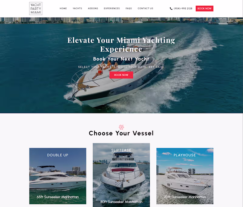 Cover image for Luxury Yacht Charter Website Development