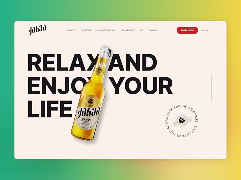 Cover image for Loyalty Website for Beer UX Design | Web Design | SaaS | Figma