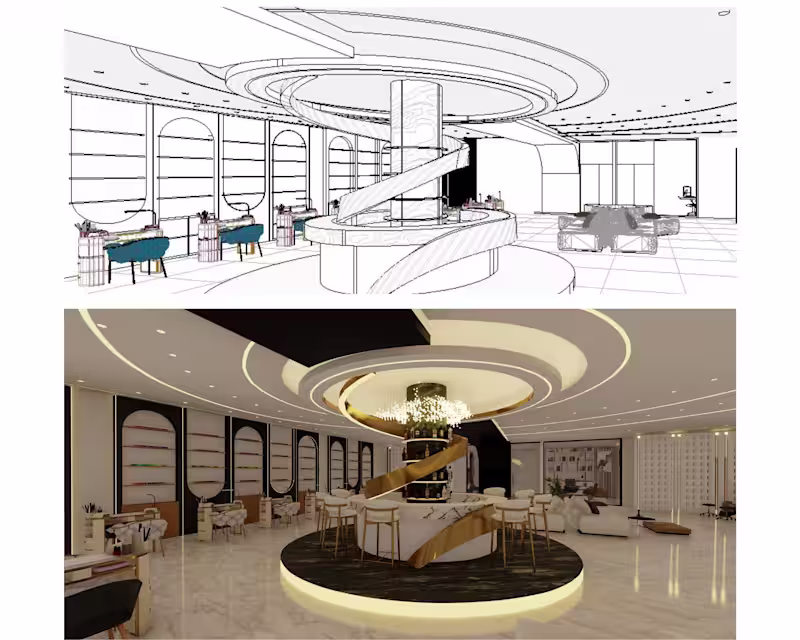Cover image for Commercial and Residential Interior Design Concept + 3D Visuals
