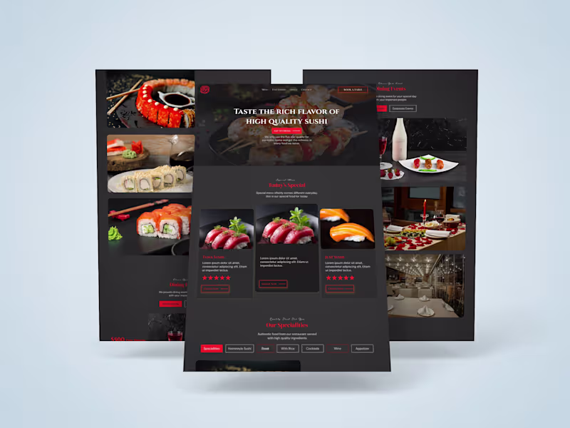 Cover image for Japanese Restaurant Website Design