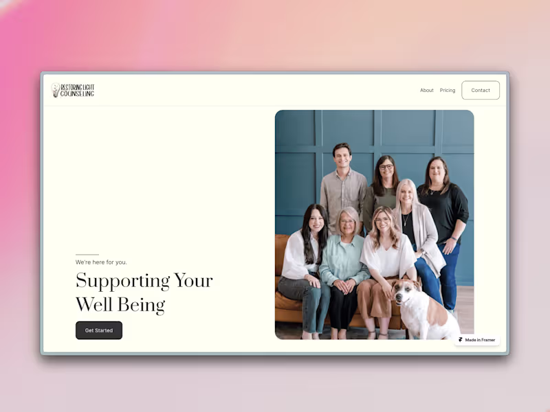 Cover image for Restoring Light Counseling | Framer Website