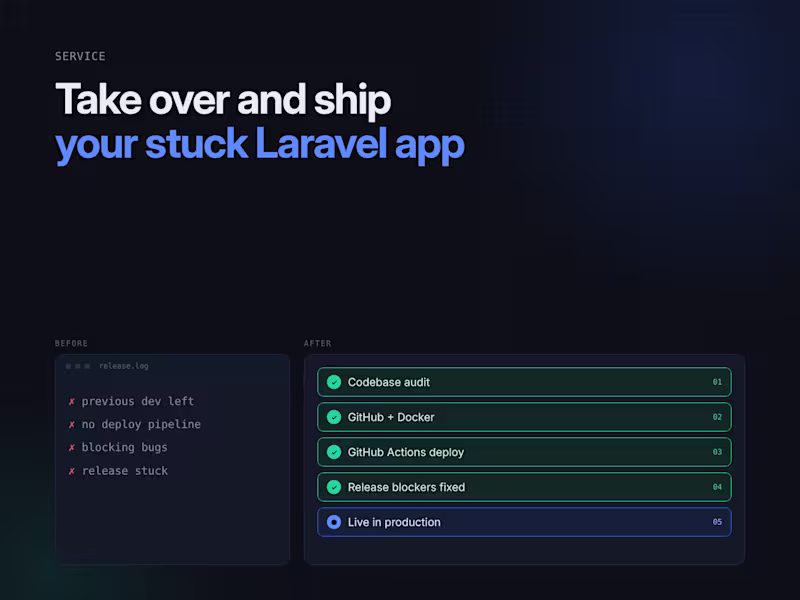 Cover image for Take Over and Ship Your Stuck Laravel App