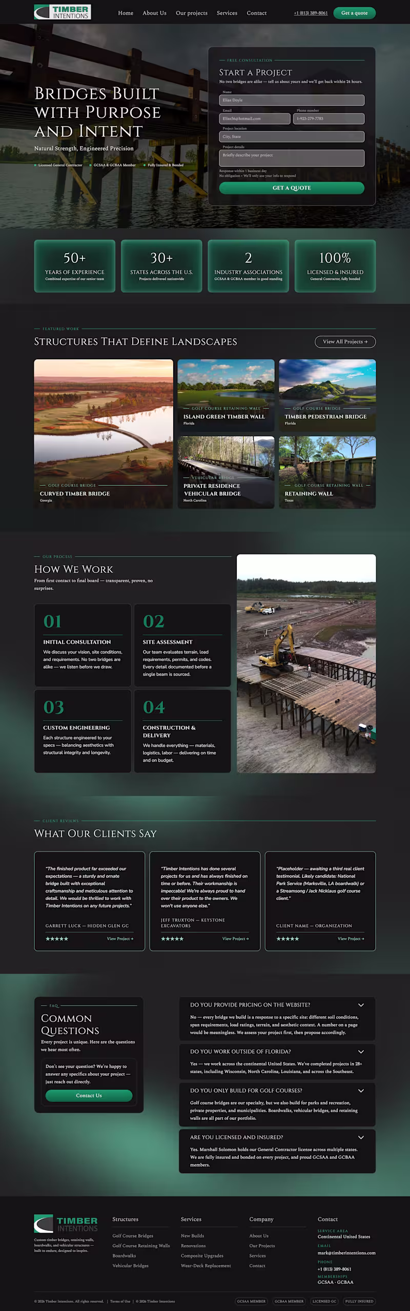 Cover image for Timber Bridge Contractor Homepage Design