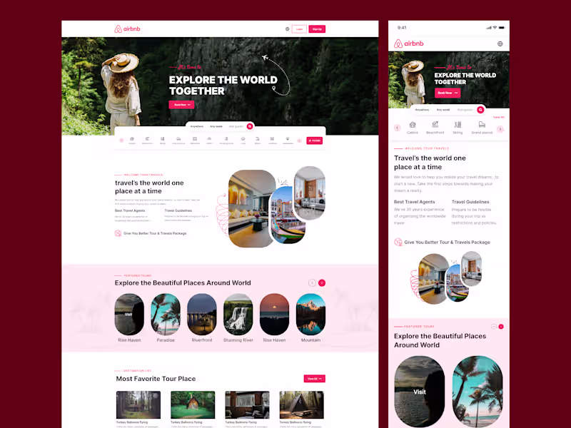 Cover image for Responsive Travel Booking Platform Design